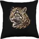 Clouded Leopard Round Image Throw Pillow, 18X18