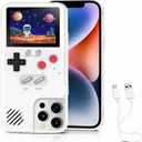 Game Phone Case, 168 Built-in Small Video Games, White, Compatible with iPhone 16 Pro Max