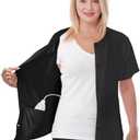 Post Mastectomy Shirt with Drain Pockets Breast Cancer Tummy Tuck Recovery Half Sleeves Top, L