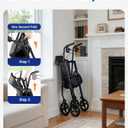 Walkers for Seniors with Seat, Thick Padded Comfortable Seat 350 lb | Rollator Walker with Seat, Lightweight Foldable Thickened Tube Frame, Height Adjustable, 8'' Wheels Rolling Walker Black