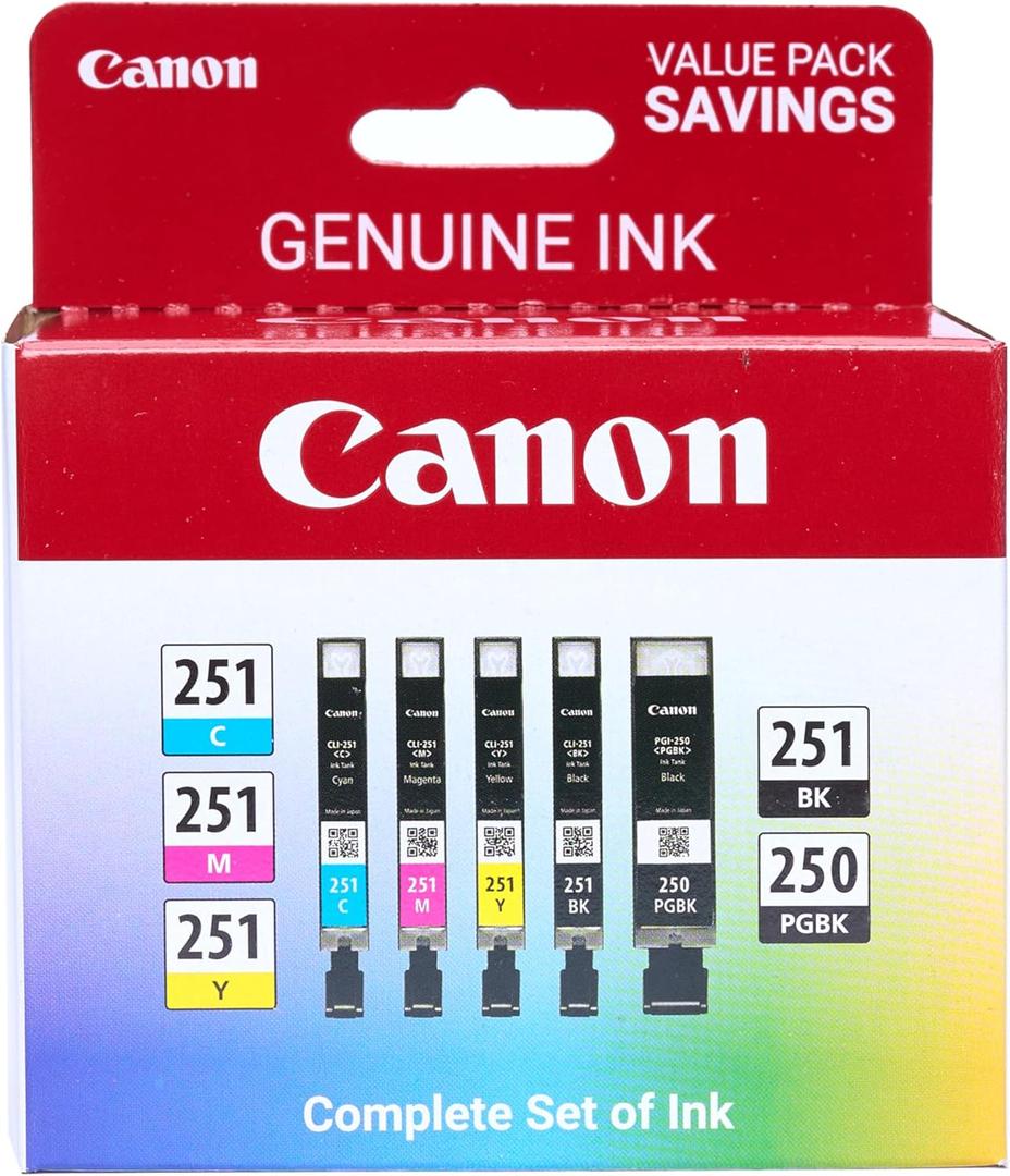 Canon PGI-250/ CLI-251 5 Color Amazon Pack (One Size)