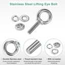 M METERXITY 8-Sets Stainless Eyebolt M10x40mm Shoulder Lifting Eye Bolt with Nuts Washers Male Screw Thread Ring Shoulder Eye Bolts Length 1.57 Inch for Suspending/Fastening