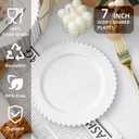 Fabulous Party 72 Pcs Party Plates Dessert Plate, 7 Inch White Plastic Plate Disposable Heavy Duty,Fancy White Cake Disposable Plastic Plate for Party Wedding Bridal Showers Gift