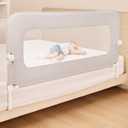 HOMEAL Bed Rail for Toddlers, 59in Swing Down Baby Bed Rail Guard, Toddler Bed Rails for King Size Beds, Twin, Full, Queen, Bed Guard Rail for Toddlers, Grey