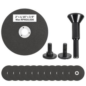 2 Inch Die Grinder Cut Off Wheel,15 Pack 2 Metal Cutting Discs 3/8in Hole with Metal Arbor 1/4in Shank,Drill Metal Cutter Attachment for Cuts Steel, Bronze, Brass, Nuts,Bolts, Screws etc