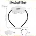 2 x 2 Pcs Graduation Cap Headband, Black Grad Cap Headband Graduation Hat Headbands Holder Firm Anti-Fall Hairband with Adhesive Insert Secure Your Graduate Caps and Hairstyle Accessories for Grad Student