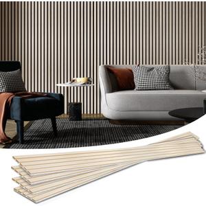 Art3d 4-Piece Wood Slat Acoustic Panels for Stylish Decor and Noise Reduction, 3D Textured Panel for Ceiling and Wall, White Elm (94.5 * 7.9 inch)