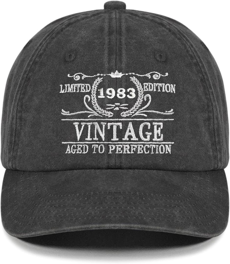 Birthday Gifts for Him Her, Unique Gifts for for Men Women, Vintage Hat (01.black)