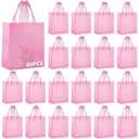 Amylove 80 Pcs Mother's Day pink Gift Bags Bulk Frosted Pink Plastic Bags with Handles for Mother Teacher Appreciation Party Favors Boutique Retail Small Business Wedding Gift Packaging 10"x 8"x 4"