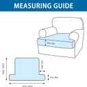 T Cushion Chair Cover Leather-Look 1PC Stretch Chair Seat Slipcover for Living Room Individual Armchair Couch Cover Seat Covers with Elastic Bands, Pet-Friendly, Non-Slip - Dark Brown