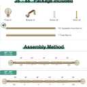 QDWIS Boho Wood Curtain Rods for Windows 48 to 84 inch,1" Adjustable Heavy Duty Window Curtain Rod with Imitation Wood Grain Finials,Rustic Decorative Drapery Rods Set,Size:36-88'',Weathered Wood