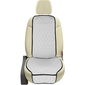 FH Group Car Seat Cushion Front Set White Neosupreme Automotive Seat Cushions - Universal Fit, Car Seat Cushion with Front Pockets, Airbag Compatible Car Seat Cushions for SUV, Sedan, Van