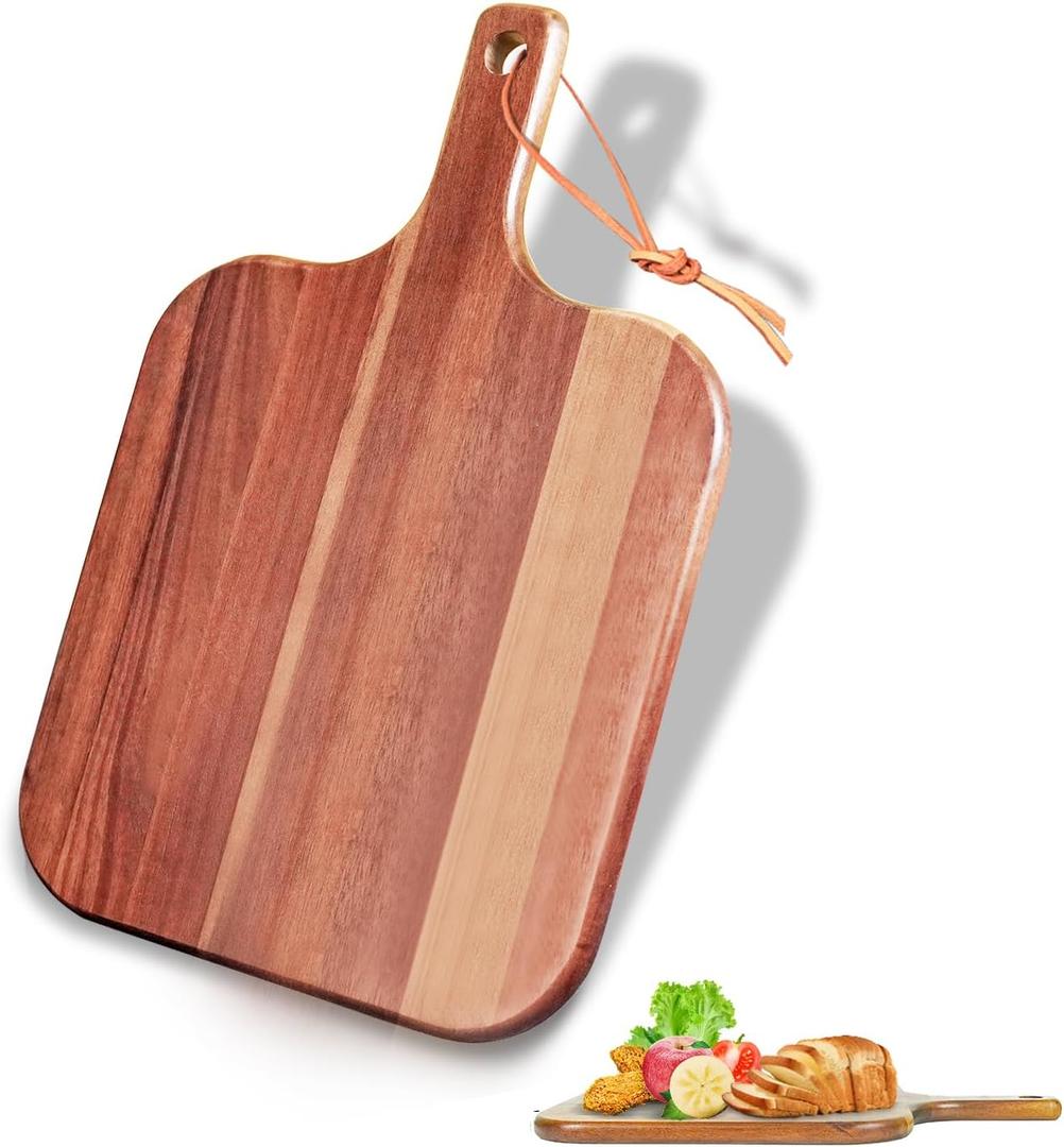 Acacia Wood Cutting Board with Handle (1510inches) Wooden Chopping Boards for Kitchen for Cut Meat Bread,Steak,Cheese,Fruit & Vegetables for Camping Cutting Board may