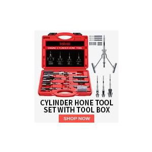 Kolvoii Cylinder Hone Tool Set with Tool Box, Adjustable Engine Cylinder Honing Tool for Sizes 3/4" to 7" Cylinders, 1-1/8", 3" and 4" Diameters with Extra 11 Piece Replacement Honing Stones 220 Grit (Red)