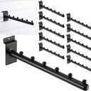 Coume 10 Pack 6 Ball Waterfall for Slatwall Panel, 12 Inch Round Tube Hanging Metal Slatwall Accessories Hooks and Hangers for Clothing Retail Garage Shop Display(Black)