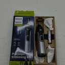 Norelco Philips Nose Trimmer 5000 for Nose, Ears, Eyebrows Trimming Kit, NT5600/62 (Black, Silver)