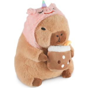 Unicorn Capybara Plush, Cute Capybara Plush Pillow Kawaii Unicorn Stuffed Aniamls Capybara Plushies Toys Gifts for Kids 11 inch