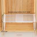Expandable Closet Cabinet Shelf Adjustable Wardrobe Clothes Storage Rack Stackable Counter Organizer for Bathroom Kitchen Pantry, White, (20.47''-33.86'') X 13.78'' X 8.66''