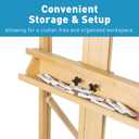 H-Frame Studio Easel, Solid Beechwood Artist Easel with Storage Drawer, Adjustable Wooden Painting Easel Holding Canvas up to 78" High, Natural