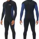 Lansru Men Wetsuit, 5/4mm Upgrade CR Neoprene Wetsuits for Men, Ideal Thermal Wet Suit in Cold Water, Back Zip for Surfing Snorkeling Diving Swimming, M