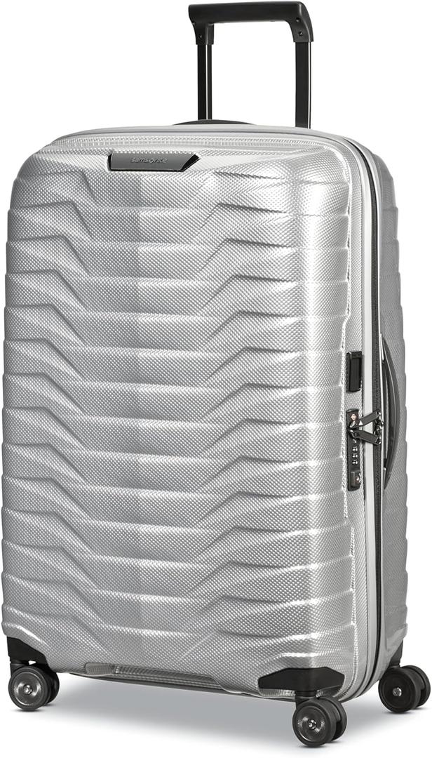 Samsonite Proxis Medium Hardside Luggage with Dual Spinner Wheels - Innovative Roxkin Lightweight Shell With Ultimate Durability- Includes TSA Lock, Ergonomic Telescoping Handle - Silver