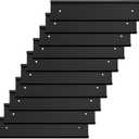 10 Pack 2 x 10 Aluminum Name Plate Holders for Door or Wall, Office Wall Mount Name Plate Holder with Textured Design and Double Sided Tape, for Office, Business, Meeting Room (Black)