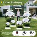3PCS Inflatable Mirror Ball Set,Reusable Mirror Ball Large Event Decoration PVC Ball with Electric Pump for Party,Concerts,Stage,Wedding Decorations(Silver, 3pcs:19.7In+31.5In+47.2In+Pump)
