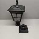 Kemeco ST4311AQ LED Cast Aluminum Solar Post Light Fixture with 3-Inch Fitter Base for Outdoor Garden Post Pole Mount (Black, Lamp)