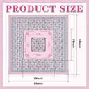 Mahjong Tablecloth 55" x 55" Polyester Square Instructional Design with Rules for Family Game Night Party Favor Supplies (Candy Pink Block)