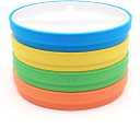 Elk and Friends Kids 6.7 Porcelain Divided Plates with Silicone Sleeves | Suitable for Babies/Kids/Toddlers | Microwave & Dishwasher Safe | Non Slip | Snack Dishes (Green/Orange/Blue/Yellow)