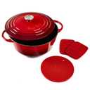 ENAMELED CAST IRON DUTCH OVEN 6QT, RED