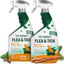 Vet’s Best Flea and Tick Home Spray – Plant-Based Flea and Tick Treatment for Dogs and Indoor Use – Natural Spray with Essential Oils for Flea Control in Home – 32 oz Bottles, 2 Pack