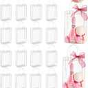 Jutieuo 24 Pack Clear Plastic Gift Bags with Handles, Reusable Transparent Party Favor Bags PVC Goodie Bag Bulk for Wedding, Baby Shower, Birthday (6.3" x 9.8" x 3.2")