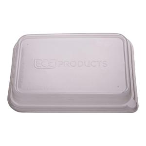 Eco-Products Recycled Rectangular To Go Container Lids, Case of 400, Dome Covers, Fits 24-32oz, 100% Recycled PET From Plastic Bottles, Clear For Visibility (24 & 32 ounce Round Lid)