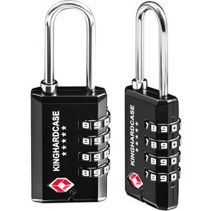 Kinghardcase 2 Pack TSA Approved Gun Locks, 4 Digit Combination Locks for Gun Case, Ammo Box, Rifle Bag, Luggage, Durable Resettable Locks with Locking Hook, Zinc Alloy, Travel Security