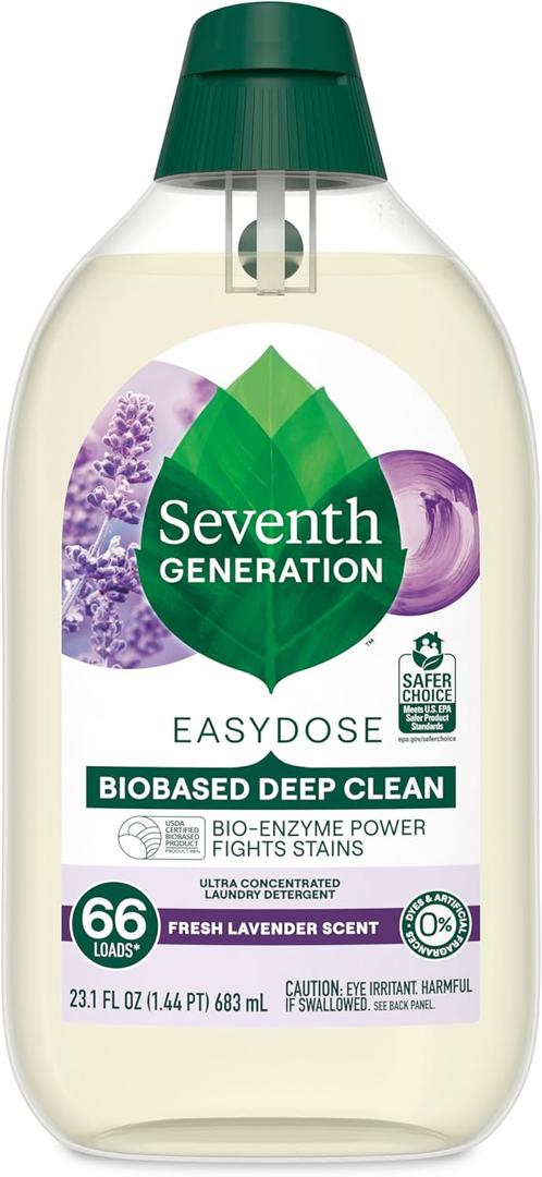 Seventh Generation EasyDose Laundry Detergent Fresh Lavender Ultra Concentrated Washing Detergent 23 oz (23.1 Fl Oz (Pack of 1))