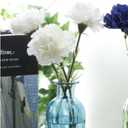 OUKEYI 18inch Artificial Flowers 10pcs Carnations Flowers Silk Hydrangea Bridal Wedding Bouquet for Home Garden Party Office Coffee House Decorations (White)