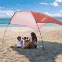 ALYCASO Beach Wind Shade Canopy, Shade Sun Shelter Tent for Beach, Backyard, Grassland, Park, Light Weight, Easy Set Up, 78 Sq. Ft. of Shade for 1-3 People, Lite Burnt Coral