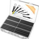 Wire Heat Shrink Tubing Kit-140Pcs 3:1 Heat Shrink Tube Wire Shrink Wrap Electrical Waterproof Automotive Marine Heat Shrink Wrap Tubing Assortment with Adhesive Lined for Wires, Black