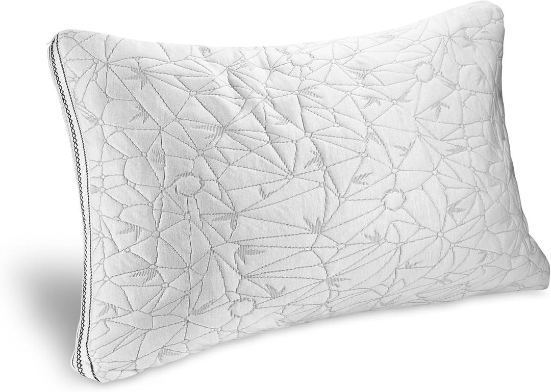Nestl Gel-Infused Memory Foam Pillow - Shredded Memory Foam Pillow - Cooling Pillow (Queen - 1 Pack)