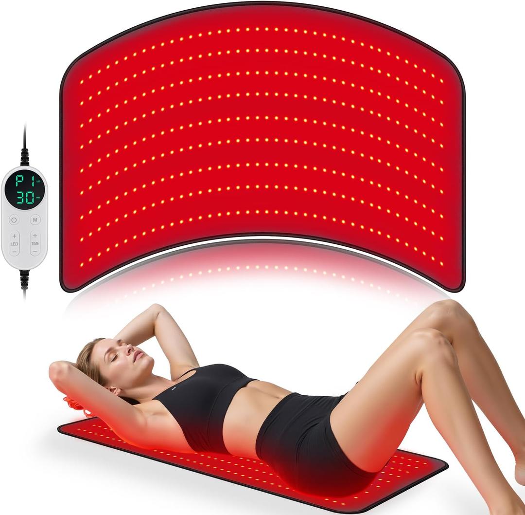 Red Light Therapy Mat, 39" * 21.6" Red Light Therapy Pad for Full Back360 LEDs Triple Chip Large Infrared Pads for Body,Waist,Shoulder,Knee660nm & 850nm Pain Relief for Women or Gym Lover