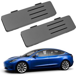 2Pcs Backseat Air Vent Cover for Tesla Model 3 & Model Y, with 3 Wooden Diffuser for Air Vent Scents DIY, 2-in-1 Rear Seat Air Vent Grille Protection, 2025 Upgraded Accessories
