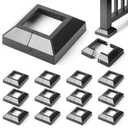 Hulave Split Post Base Cover - Fits 2.5"x2.5" Post/4.5"x4.5" Base for Indoor/Outdoor Iron Railing, Fence, Stair Decorative Skirt Black 12P