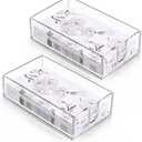 SHENLIU 2 Pack Clear Napkin Holder, 0.16" Thickness Flat Napkin Holder 8.8x5.3x2.5" Acrylic Guest Towel Tray Bathroom Napkins Guest Disposable Holders for Kitchen, Weddings, Party, Hotel, Restaurant