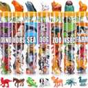 95 Pcs Small Animal Toys, Assorted Mini Ocean, Zoo, Farm, Dinosaur, Insect, Dog and Horse Figure, Little Plastic Animals Figurine for Easter, Sensory Bin Stuffers, Birthday Gifts,Kid 3-5