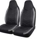 PIC AUTO Car Seat Covers - High Back Front Seat Covers, Sports Carbon Fiber Mesh Design, Universal Fit, Airbag Compatible (Gray)