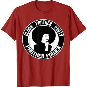 Black History Panther Party Logo Afro Hair T-Shirt S