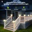 LeiDrail Solar Post Lights Outdoor, 2 Modes Aluminum Solar Fence Deck Cap Light Edison LED Bulbs for 4x4 5x5 6x6 Vinyl Wooden Posts, Patio Decoration Warm White & Cool White 4 Pack (White)