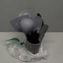 Coukre Silicone Kitchen Cooking Utensils Set with Holder  Heat-Resistant, Food-Grade Kitchen Tools, Spatula, Spoon & Gadgets for Non-Stick Pans, Dishwasher Safe (14, PureBlack)