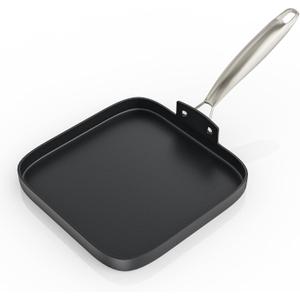 Nonstick Griddle Pan Replacement for Ninja Foodi C30628, 11-Inch Stovetop Griddle with Big Cooking Surface, Versatile Square Frying Grill Pan with Handle, Flat Grill Pan for All Cooktops, Oven Safe
